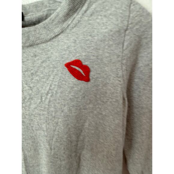 J. Crew Tippi Sweater With Embroidered Lips Size Small 100% Merino Wool - Picture 6 of 6